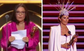 Joana Marques ganha Globo de Ouro e imita discurso de Cristina Ferreira