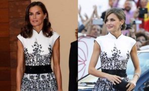 Rainha Letizia recicla vestido de cristais pretos, um dos mais emblemáticos e elogiados