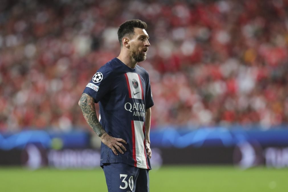 Messi falha receção do Paris Saint-Germain ao Benfica