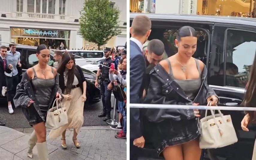 Georgina Rodriguez Leva multidão à loucura com mini vestido em Madrid ao lado de CR7