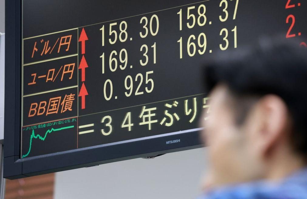Moeda do Japão continua em queda e ultrapassa barreira de 158 ienes por dólar