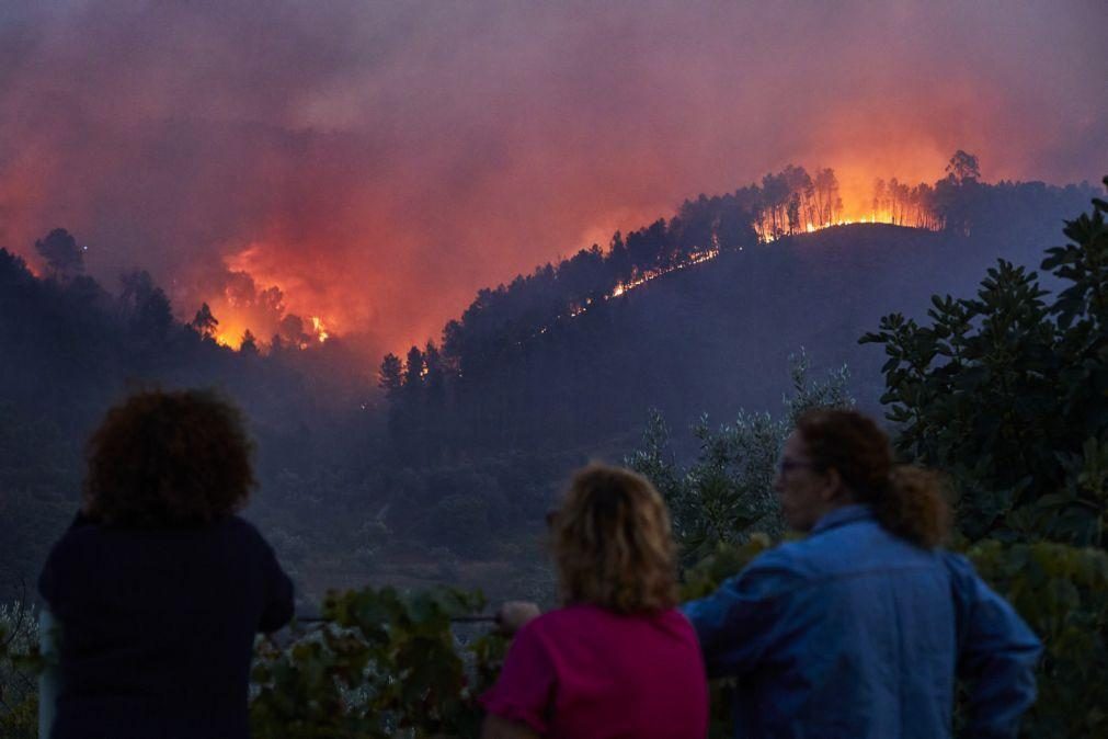 Fogo no Fundão tem frente de 2,5 quilómetros