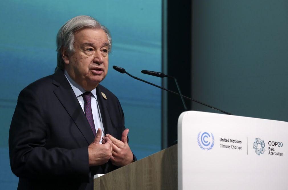 Guterres pede mais esforços depois de desapontamento com projeto de acordo na COP29