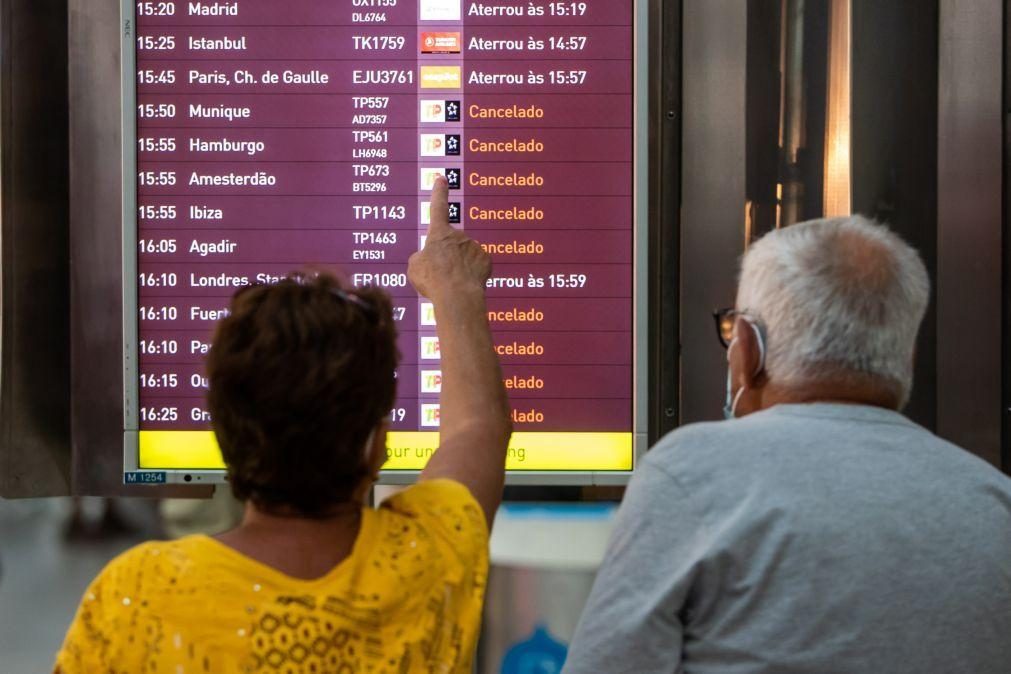 Onze voos divergidos e sete cancelados em Lisboa devido à greve no 'handling'