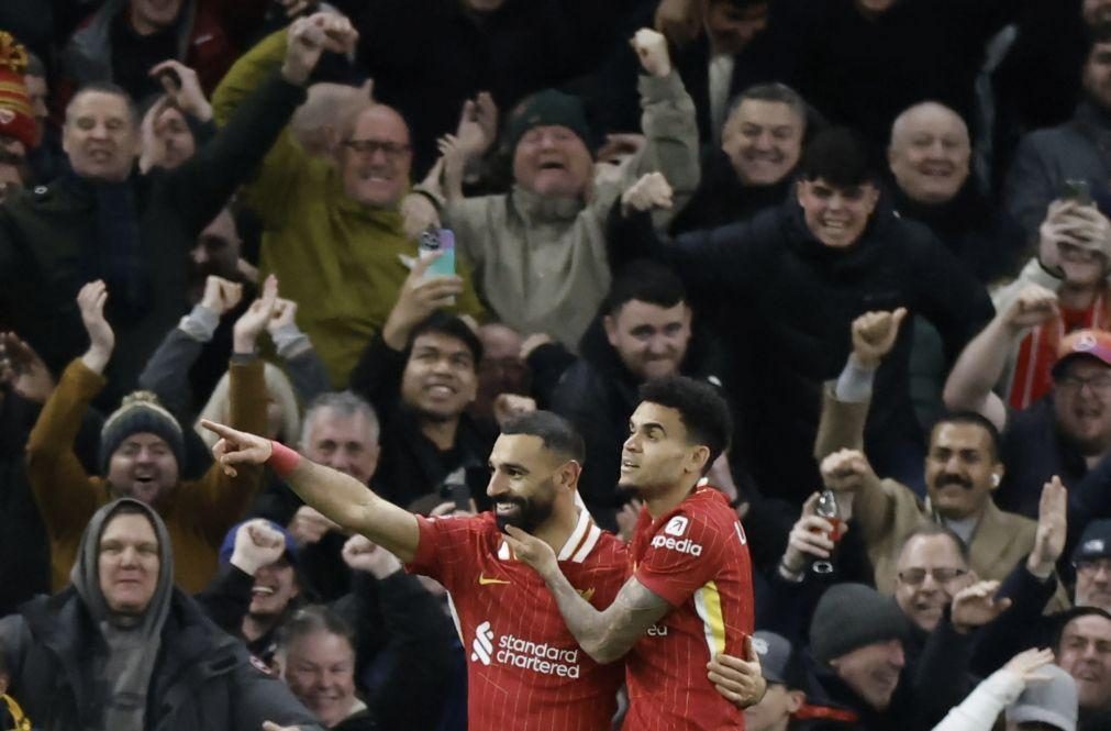 Futebolista egípcio Salah embala Liverpool para goleada ao Tottenham