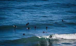 Jovem alemã resgatada do mar na Costa da Caparica após entrar em dificuldades ao praticar surf