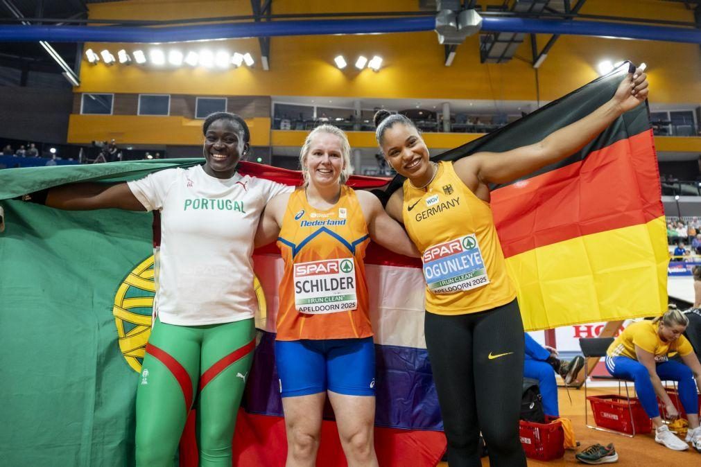 Auriol Dongmo conquista medalha de bronze no lançamento do peso nos Europeus