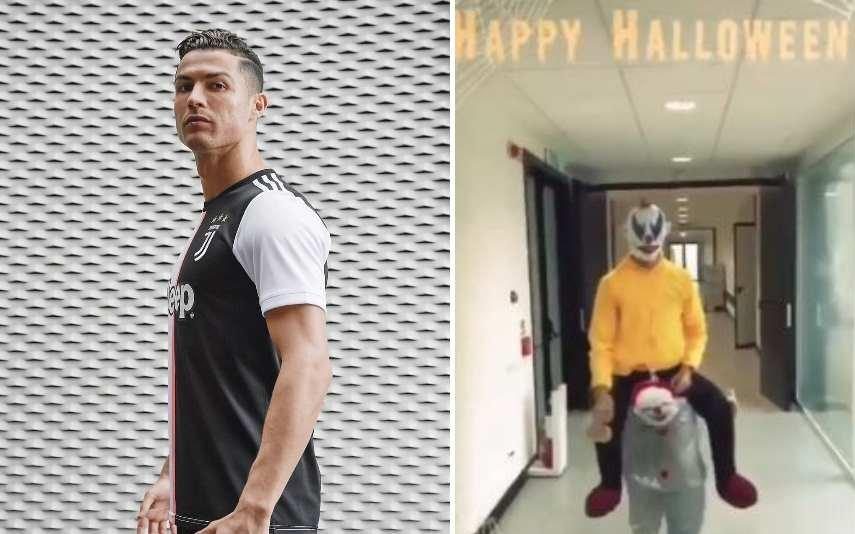 Cristiano Ronaldo surpreende colegas com máscara de Halloween [vídeo]
