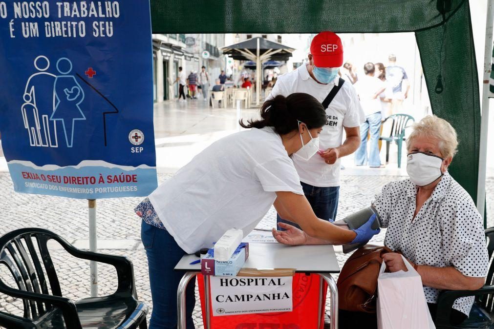 Dezenas de utentes passaram pelo hospital de campanha do Sindicato dos Enfermeiros Portugueses