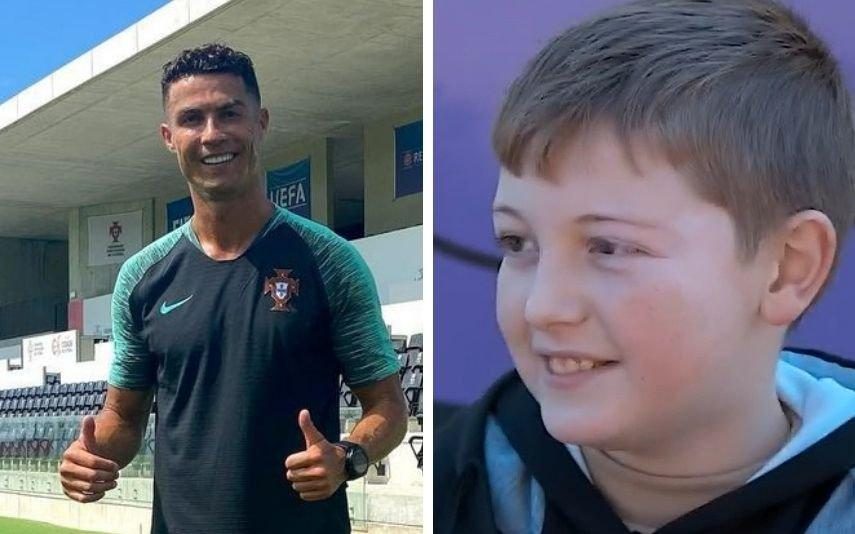 Cristiano Ronaldo realiza sonho de menino de 10 anos em programa da TVI